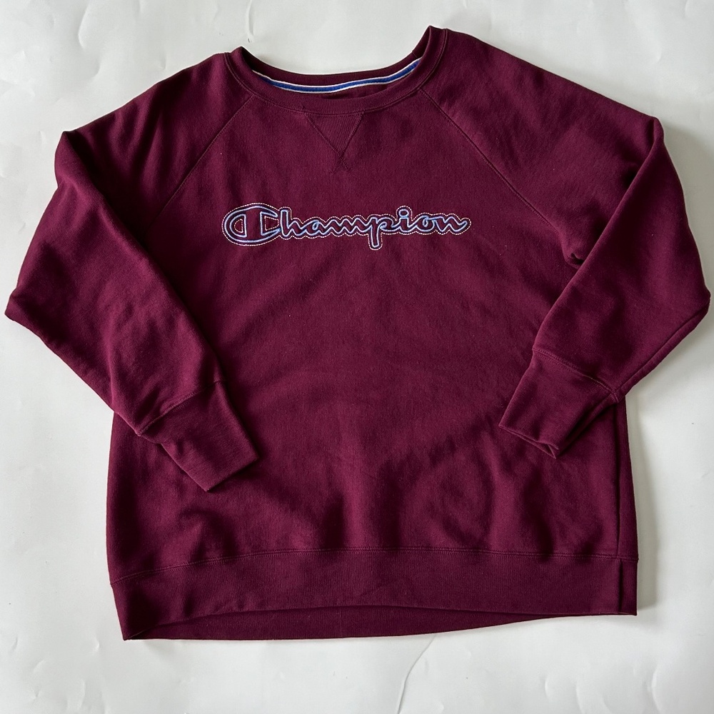 Women's Dark Purple Champion Crewneck Sweatshirt Size 1X NWOT